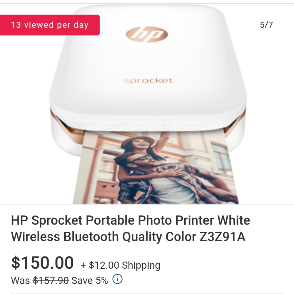 HP Sprocket Portable Photo Printer Wireless